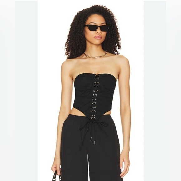 Superdown Ashlyn Lace Up Top XXS - Picture 1 of 3